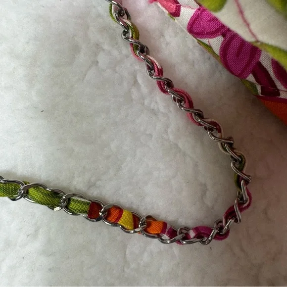 Vera Bradley Quilted Floral Mini Crossbody Bag Pink Green Phone Purse - Picture 4 of 10